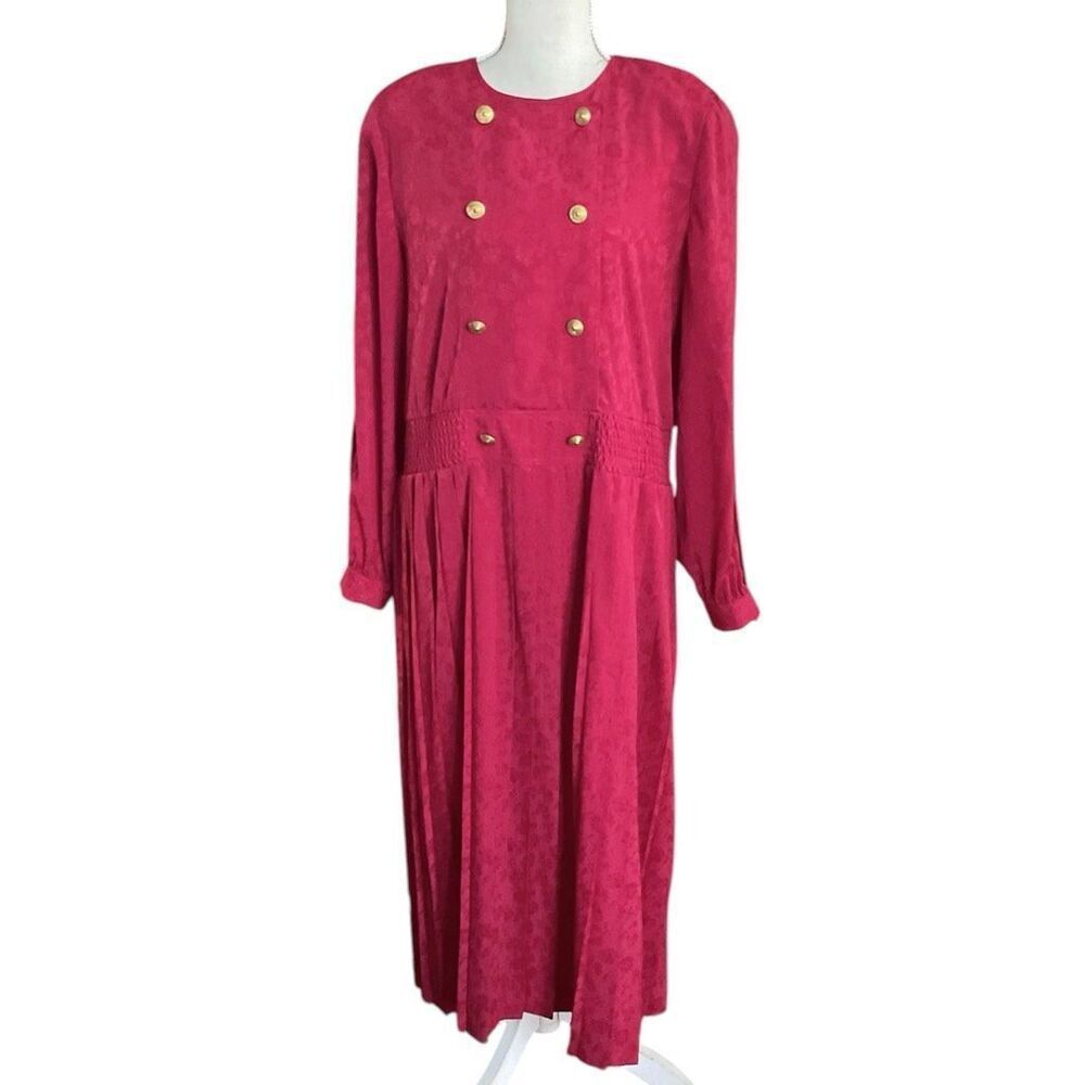 Vintage 80’s Leslie Fay Burgundy Dress 12